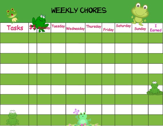 Laminated Chore Chart