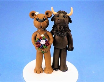 Buffalo & Bear Personalized Wedding Cake Topper