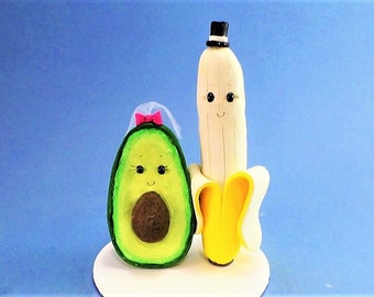 Avocado & Banana Customized Wedding Cake Topper