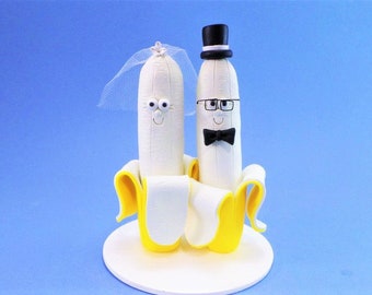 Customized Bride & Groom Banana Wedding Cake Topper