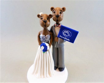 Customized Dressed Nittany Lions Wedding Cake Topper