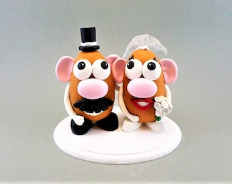 Mr and Mrs Potato Head Custom Handmade Wedding Cake Topper