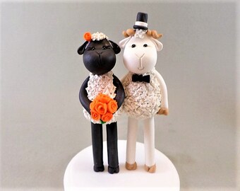 Custom Handmade Sheep Wedding Cake Topper