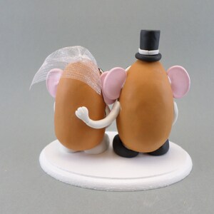 Mr and Mrs Potato Head Custom Handmade Wedding Cake Topper image 2