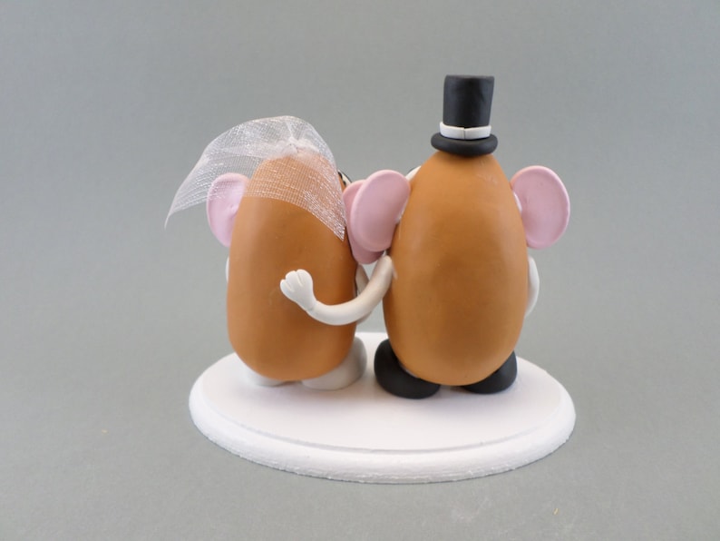 Mr and Mrs Potato Head Custom Handmade Wedding Cake Topper image 2