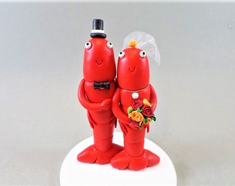 Crawfish Personalized Wedding Cake Topper