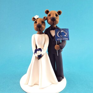 Dressed Nittany Lion Customized Mascot Wedding Cake Topper