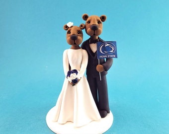 Dressed Nittany Lion Customized Mascot Wedding Cake Topper