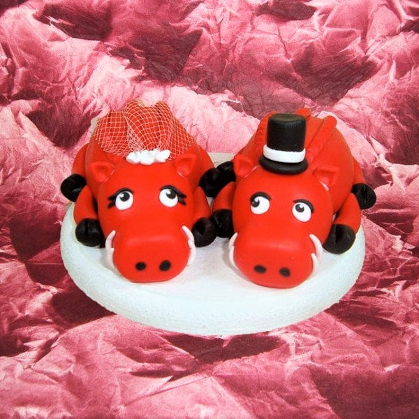 Personalized Razorback Mascot Cake Topper