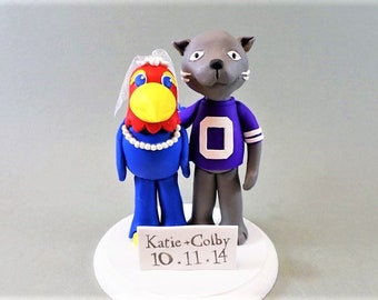 Jayhawk & Wildcat Customized Wedding Cake Topper