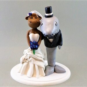 Dressed Shark & Moose Customized Wedding Cake Topper