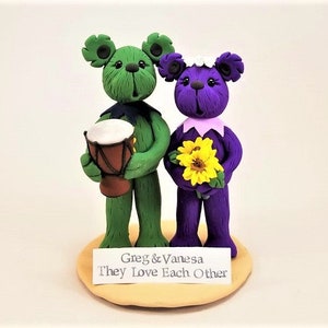 Personalized Grateful Dead Bears Wedding Cake Topper