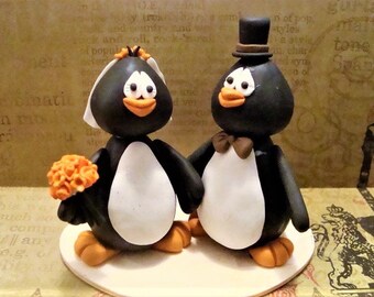 Custom Made Penguin Wedding Cake Topper