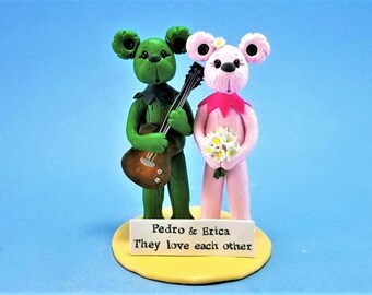 Grateful Dead Bears Customized Wedding Cake Topper