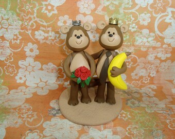 Custom Monkey Wedding Cake Topper