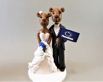 Personalized Dressed Nittany Lion Wedding Cake Topper