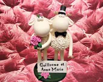 Customized Sheep Wedding Cake Topper
