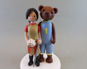 Personalized USC Bride and UCLA Groom Wedding Cake Topper