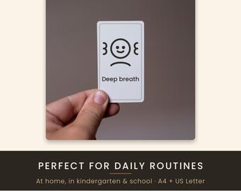 Calm Down Strategy Cards for Kids, Self-Regulation Visuals (Digital Download)