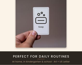 Kindergarten Hygiene Picture Cards, Hand Washing Routine Visuals (Digital Download)