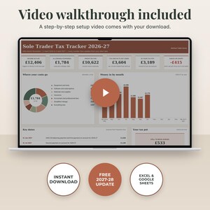 Video walkthrough included: a step-by-step setup video comes with the download. Instant download and a free 2027-28 update.