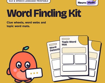 DLD Word Finding Printable, Speech Therapy Word Web, Vocabulary Mat | Word Finding Kit | Printable PDF, A4 Letter A5