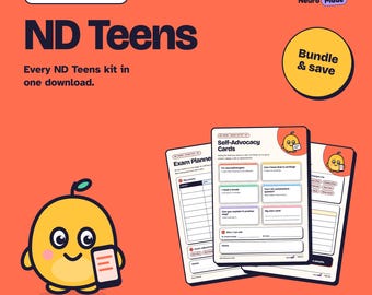 ND Teens Printable Bundle, 8 Pages | Exam & Study, Social Energy, Speak Up | A4 Letter A5 PDF