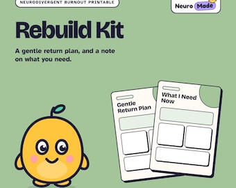 Burnout Return to Work Plan, Reasonable Adjustments, What I Need Printable | Rebuild Kit | Printable PDF, A4 Letter A5