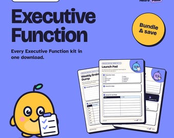 Executive Function Printable Bundle, 8 Pages | Plan & Prioritise, Start and Switch, Memory and Stuff | A4 Letter A5 PDF