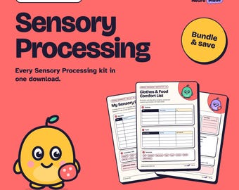 Sensory Processing Printable Bundle, 8 Pages | Sensory Diet, Calm & Alert, Everyday Sensory | A4 Letter A5 PDF
