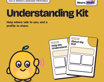 DLD One Page Profile, Communication Support Cards, Language Disorder Help | Understanding Kit | Printable PDF, A4 Letter A5