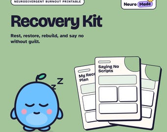 Burnout Recovery Plan Printable, Rest Menu, Saying No Scripts | Recovery Kit | Printable PDF, A4 Letter A5
