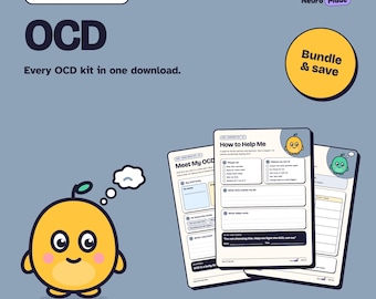OCD Printable Bundle, 8 Pages | Boss Back OCD, Thought Tools, OCD Support | A4 Letter A5