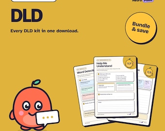 DLD Printable Bundle, 8 Pages | Word Finding, Sentence Builder, Understanding | A4 Letter A5 PDF