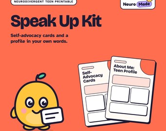 Teen Self Advocacy Cards, Neurodivergent Student Profile, Pupil Passport | Speak Up Kit | Printable PDF, A4 Letter A5