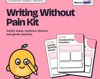 Dysgraphia Writing Printable, Sentence Starters, Handwriting Practice | Writing Without Pain Kit | Dysgraphia Printable PDF, A4 Letter A5