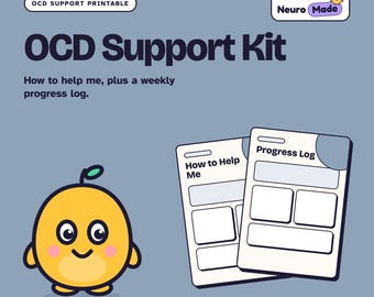 OCD Family Support Printable, How to Help Me, Recovery Progress Log | OCD Support Kit | Printable PDF, A4 Letter A5