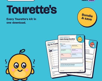 Tourette's Printable Bundle, 8 Pages | Understanding My Tics, School & Work, Calm and Confidence | A4 Letter A5 PDF
