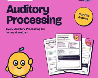 Auditory Processing Printable Bundle, 8 Pages | Listening, Classroom & Work, About My APD | A4 Letter A5 PDF