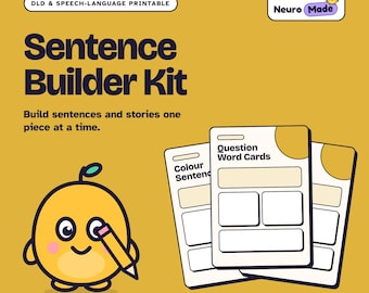 Colourful Semantics Printable, Story Builder, Question Word Cards for SLT | Sentence Builder Kit | Printable PDF, A4 Letter A5