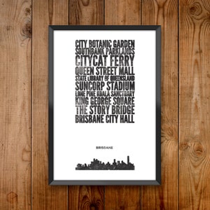 Brisbane City Print Poster series celebrating almost 100 US and International cities & the places that make them great image 2
