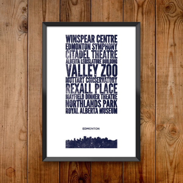 Edmonton City Print - Poster series celebrating almost 100 US and International cities & the places that make them great