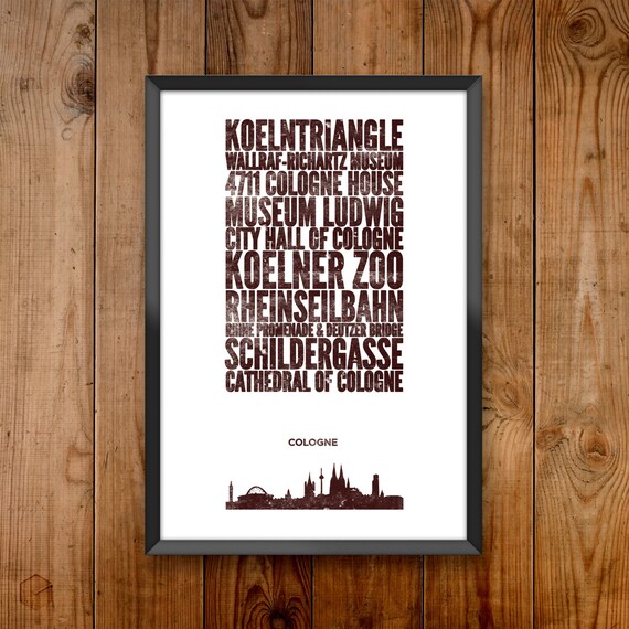 Cologne City Print Poster Series Celebrating Almost 100 Us Etsy