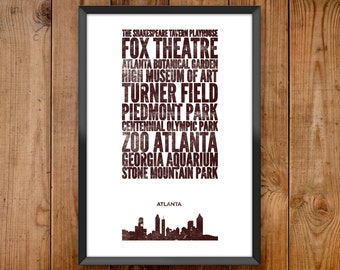 Atlanta City Print - Poster series celebrating almost 100 US and International cities & the places that make them great