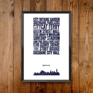 Brisbane City Print Poster series celebrating almost 100 US and International cities & the places that make them great image 3