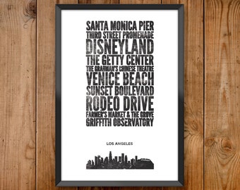 Los Angeles City Print - Poster series celebrating almost 100 US and International cities & the places that make them great