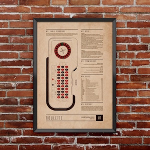 Roulette Print | Casino Art | Gambling | Gambling Gifts | Man Cave | Groomsmen Gift | Gift for Husband | Game Night | Gambling Gift