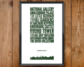 Copenhagen City Print - Poster series celebrating almost 100 US and International cities & the places that make them great