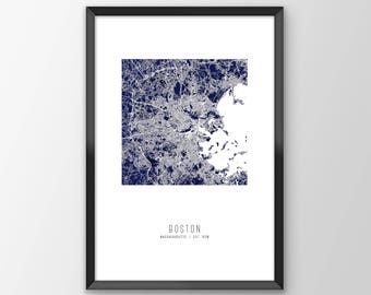 Boston City Map Print