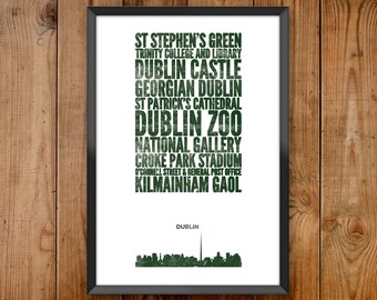 Dublin City Print - Poster series celebrating almost 100 US and International cities & the places that make them great
